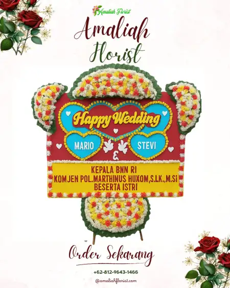 Papan Bunga Pernikahan Patok Beusi
